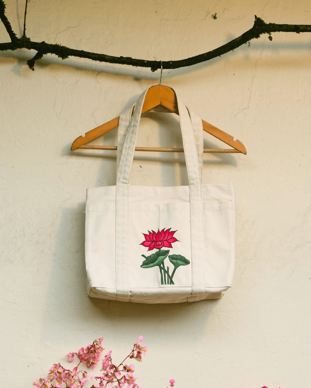 painted tote bag