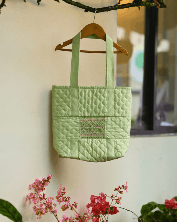smocking embroidery tote bag